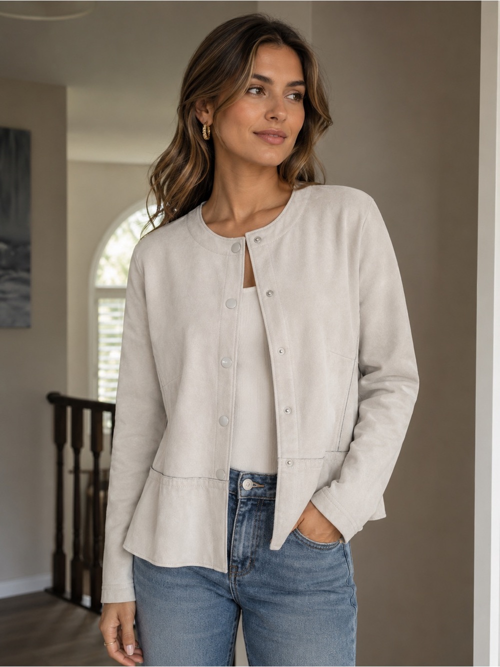 ✨ Gerry Weber Soft Vegan Suede Jacket – Luxe Feel, Size 10 (Fits M/L) ✨